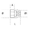 Ref. 928AS - Vaso estándar en pulgadas 3/4" hexagonal