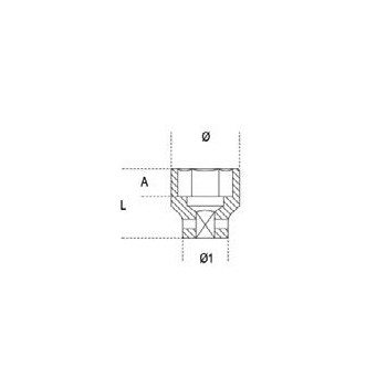 Ref. 720AS - Vaso impacto 1/2” hexagonal pulgadas