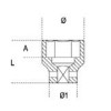 Ref. 720AS - Vaso impacto 1/2” hexagonal pulgadas
