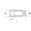 Ref. 728LS - Vaso impacto 3/4” hexagonal Largo métrico pared fina