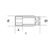 Ref. 729LS - Vaso Largo impacto 1" hexagonal métrico pared fina