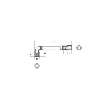 Ref. 933 - Llaves de pipa dobles hexagonales