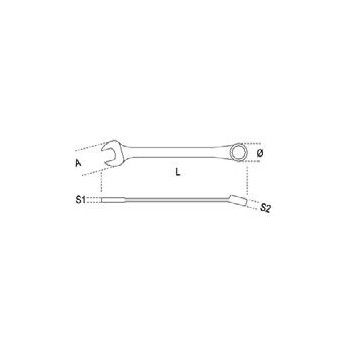 Ref. 142SN - Llave combinada con carraca articulada métrico