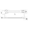 Ref. 142SN - Llave combinada con carraca articulada métrico