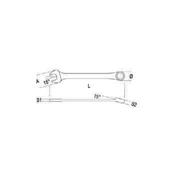 Ref. 142 - Llave combinada corta con carraca