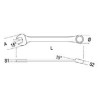 Ref. 142 - Llave combinada corta con carraca