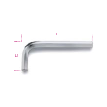 Ref. 96 - Llave macho acodada hexagonal corta métrico