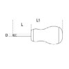Ref. 1202N - Destornilladores para tornillos con huella de cruz Phillips tipo muy corto