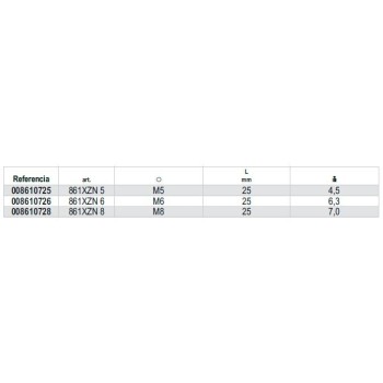 Ref. 861XZN - Puntas de 1/4 para tornillos con huella XZN
