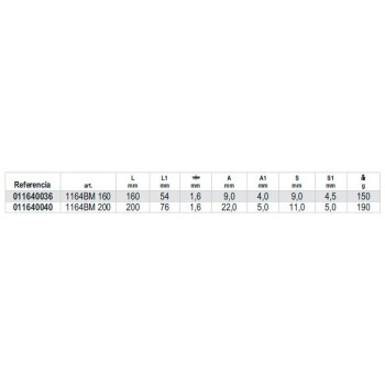 Ref. 1164BM - Alicate Bocas plana curvas Bimaterial