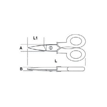 Ref. 1128BM - Tijeras electricista hojas rectas