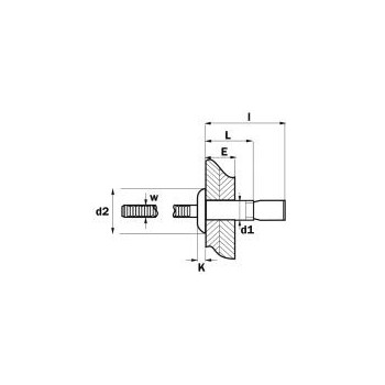 FAM. 0080 - Remaches Estructural Acero/Acero Cabeza Alomada