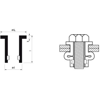 Ref. 0096 005 021  - Tuerca remachable de goma
