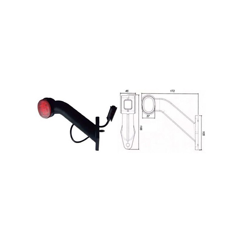 Ref. 0895 969 052 - Piloto Anchura LED A/R/C Curvado c/Terminal