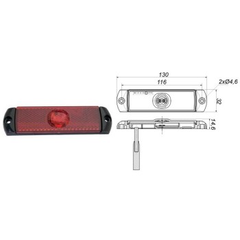 Ref. 0895 259 009 - Piloto Gálibo LED 12/24V con reflectante