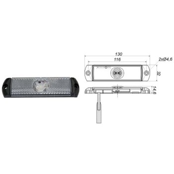 Ref. 0895 259 011 - Piloto Gálibo LED 12/24V con reflectante