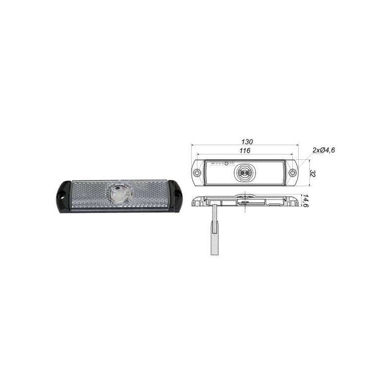 Ref. 0895 259 011 - Piloto Gálibo LED 12/24V con reflectante
