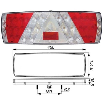 Ref. 0895 259 039 - Piloto Trasero LED 12/24V Tractora 7 funciones
