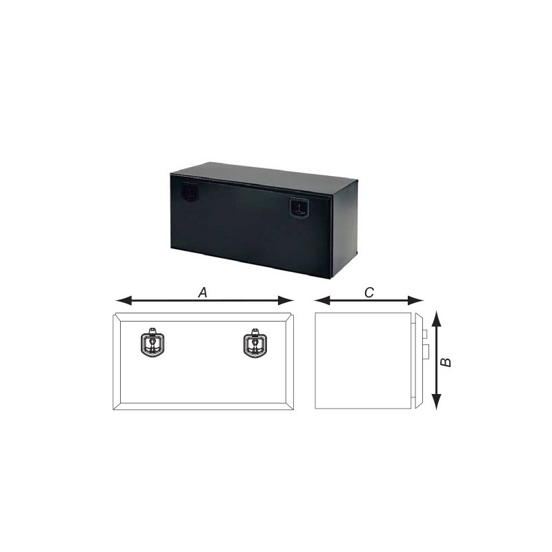 Ref. 0895 202 108 - Cajón Acero Cincado Negro 1,5 mm. 2 Cierres