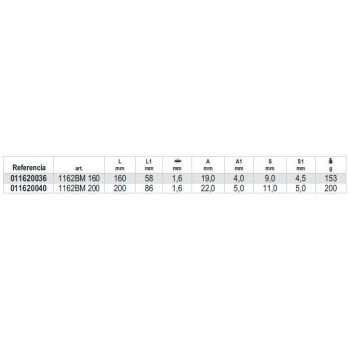 Ref. 1162BM - Alicate Bocas plana rectas Bimaterial