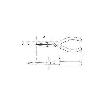 Ref. 1166BM - Alicate Bocas semirredondas rectas Bimaterial