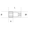Ref. 009000220 - 900MB/L Vaso largo en métrico 1/4" multicara