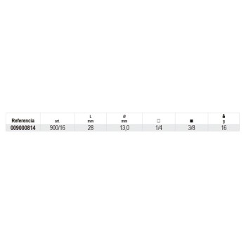 Ref. 900/16 - Cuadrado aumentador 1/4" x 3/8"