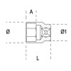 Ref. 910A - Vaso estándar en métrico 3/8" hexagonal
