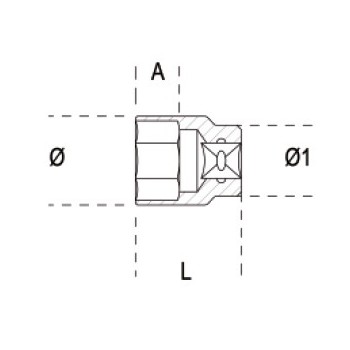 Ref. 910A/AS - Vaso estándar en pulgadas 3/8" hexagonal