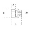 Ref. 910A/AS - Vaso estándar en pulgadas 3/8" hexagonal
