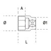 Ref. 910AS - Vaso estándar en pulgadas 3/8" multicara