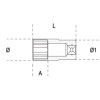 Ref. 910BL - Vaso largo en métrico 3/8" multicara