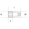 Ref. 910AS/L - Vaso largo en pulgadas 3/8" multicara