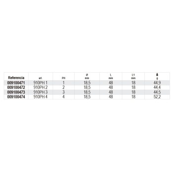 Ref. 910PH - Vaso con punta Phillips 3/8"