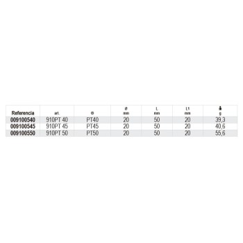 Ref. 910PT - Vaso con punta huella 5 puntas inviolable 3/8"