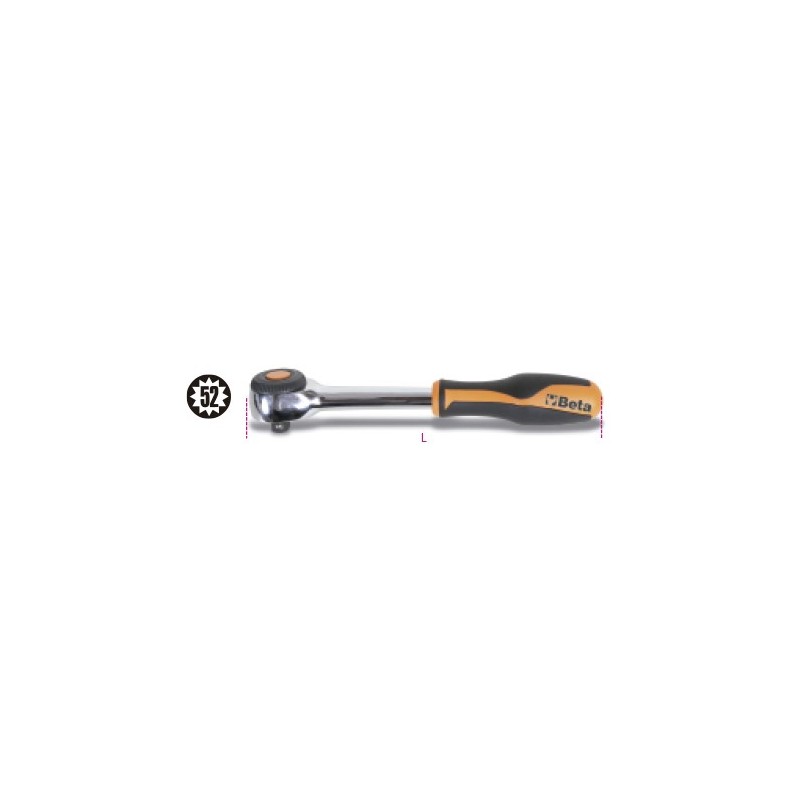 Ref. 910/58 - Carraca con cabeza giratoria 3/8" 52d